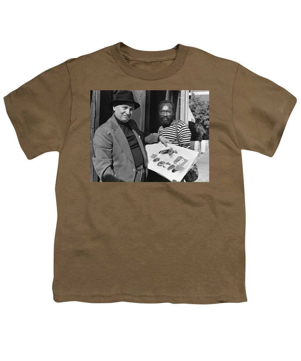 Art Youth T-Shirt featuring the photograph Romare Bearden & Raymond Saunders by Kathy Sloane