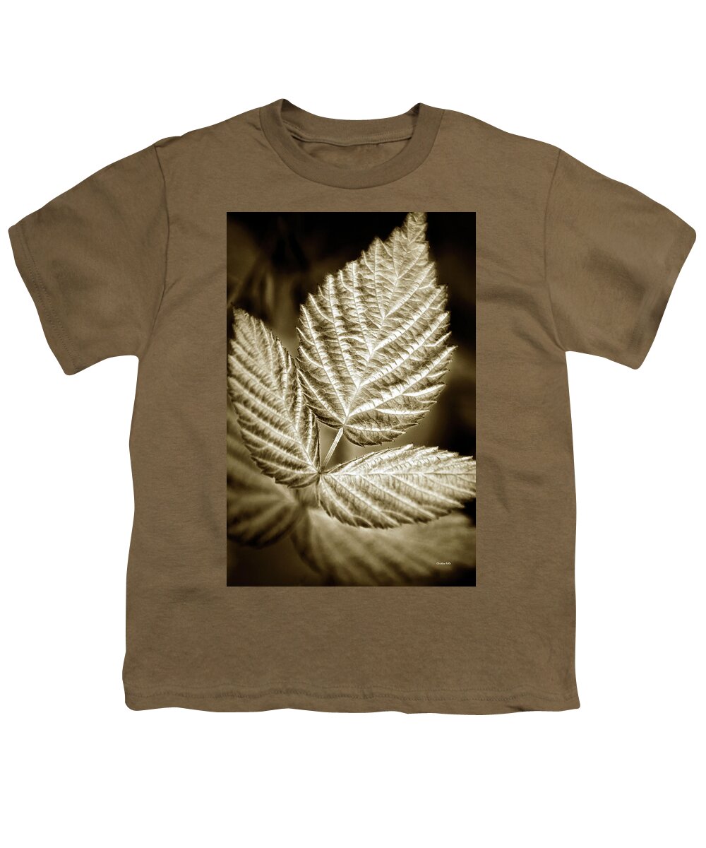 Leaves Youth T-Shirt featuring the photograph Sepia Leaves by Christina Rollo