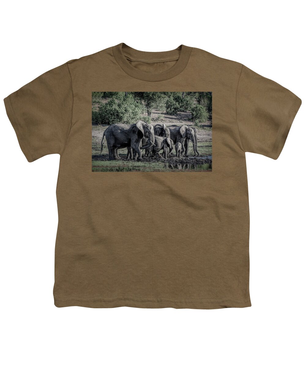 Elephant Youth T-Shirt featuring the digital art Shades of the Chobe by Douglas Wielfaert