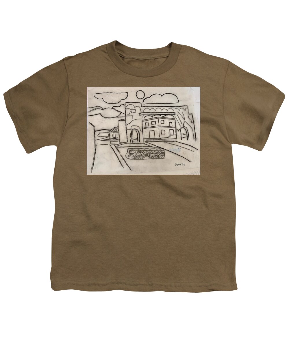 Pencil Drawing Youth T-Shirt featuring the painting Sketch of Arch Laguna del Sol by Suzanne Giuriati Cerny
