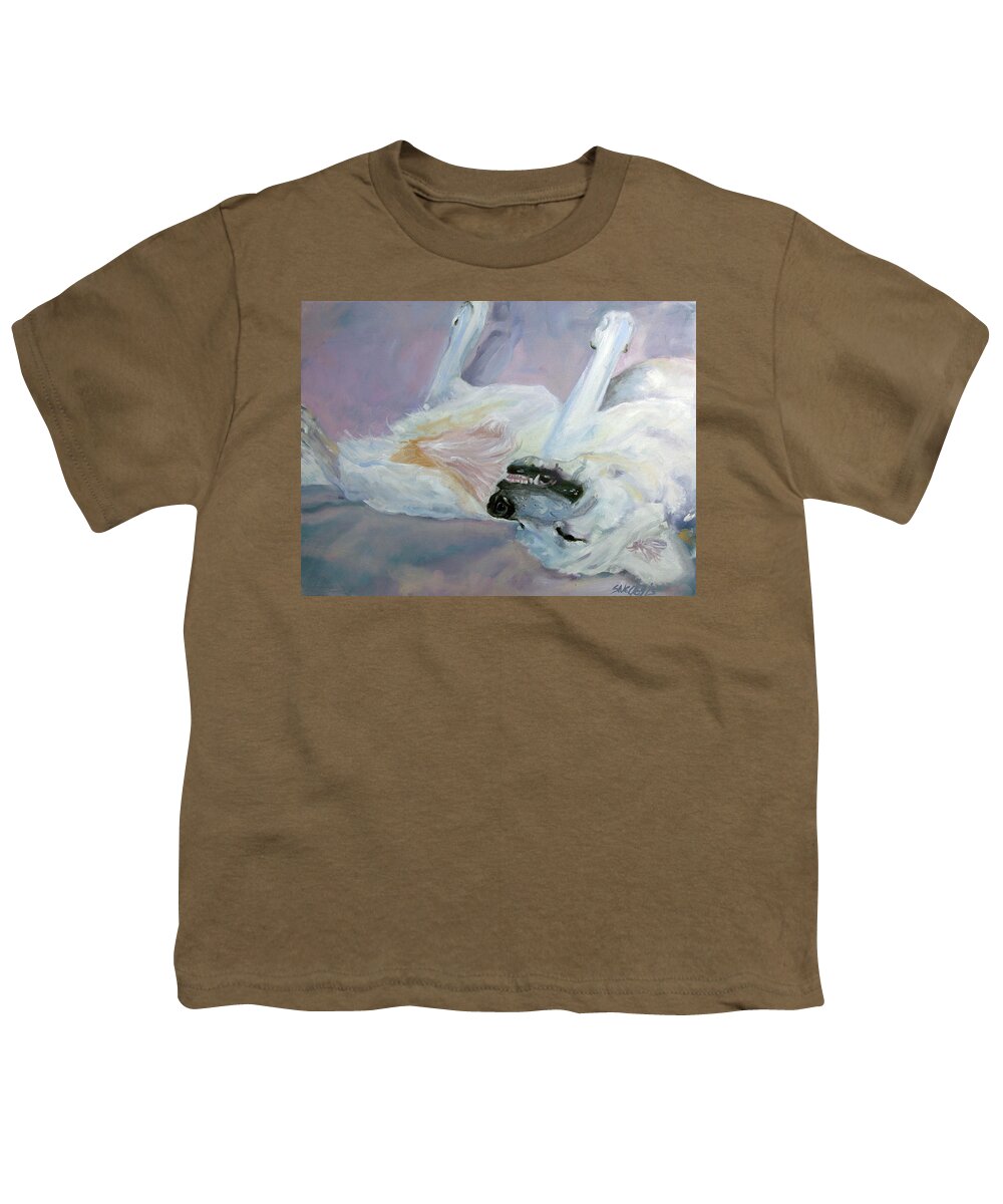 Dog Youth T-Shirt featuring the painting Sleeping Boy by Sheila Wedegis
