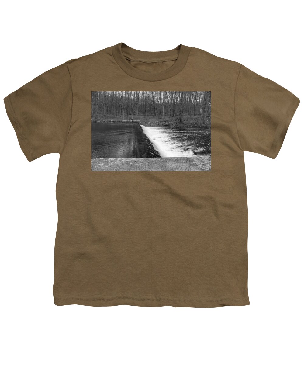 Waterloo Village Youth T-Shirt featuring the photograph Spillway at Waterloo Village by Christopher Lotito