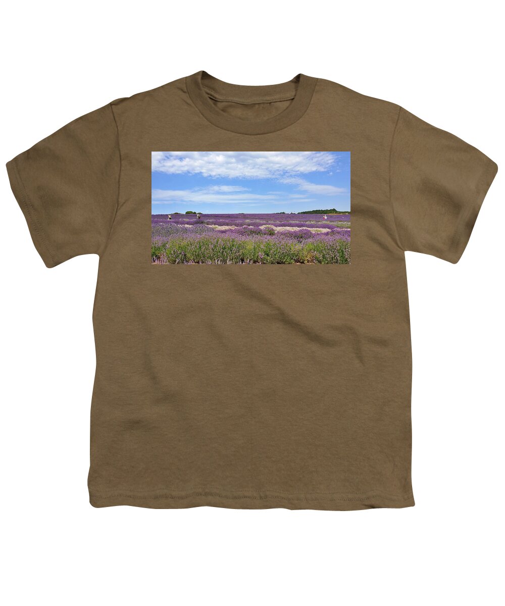 Wildflowers Youth T-Shirt featuring the photograph Strolling Through Lavender Fields by Andrea Whitaker