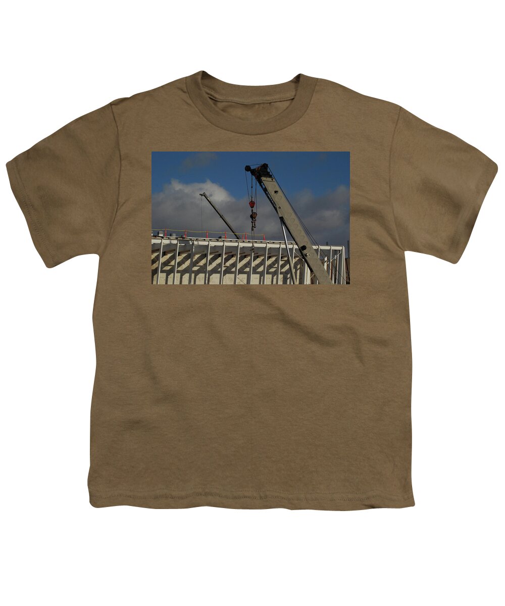 Crane; Outdoors Youth T-Shirt featuring the photograph Subway Framing And Crane by Ee Photography