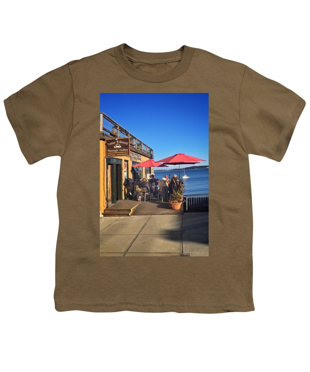 Sunday Youth T-Shirt featuring the photograph Coffee Jam Session by Jerry Abbott