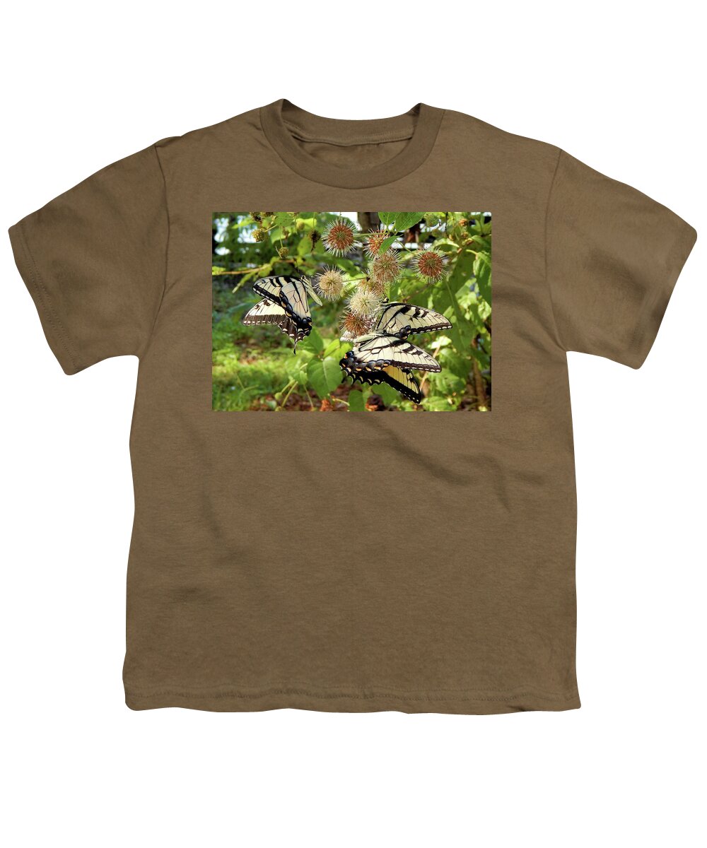 Butterfly Youth T-Shirt featuring the photograph Swallowtail Party by Karen Stansberry