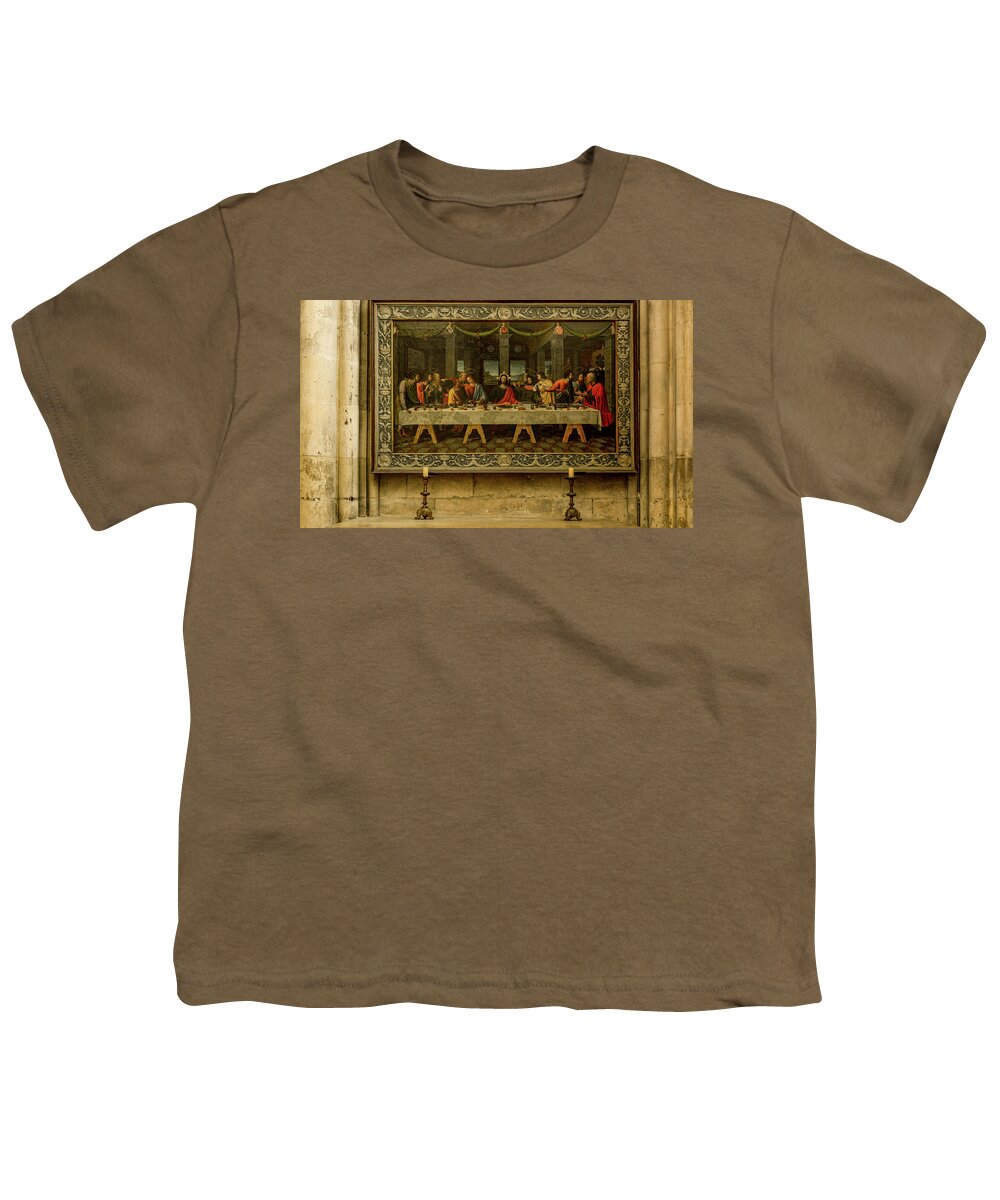 France Youth T-Shirt featuring the photograph The Last Supper, Troyes Cathedral by Marcy Wielfaert