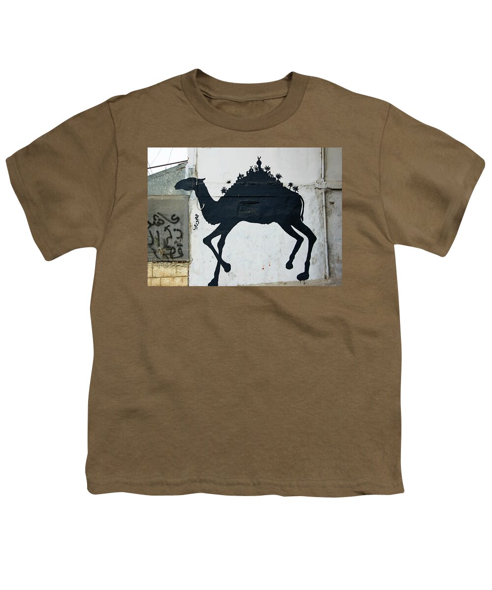 Refugee Camp Youth T-Shirt featuring the photograph The Refugee Camp Camel by Munir Alawi