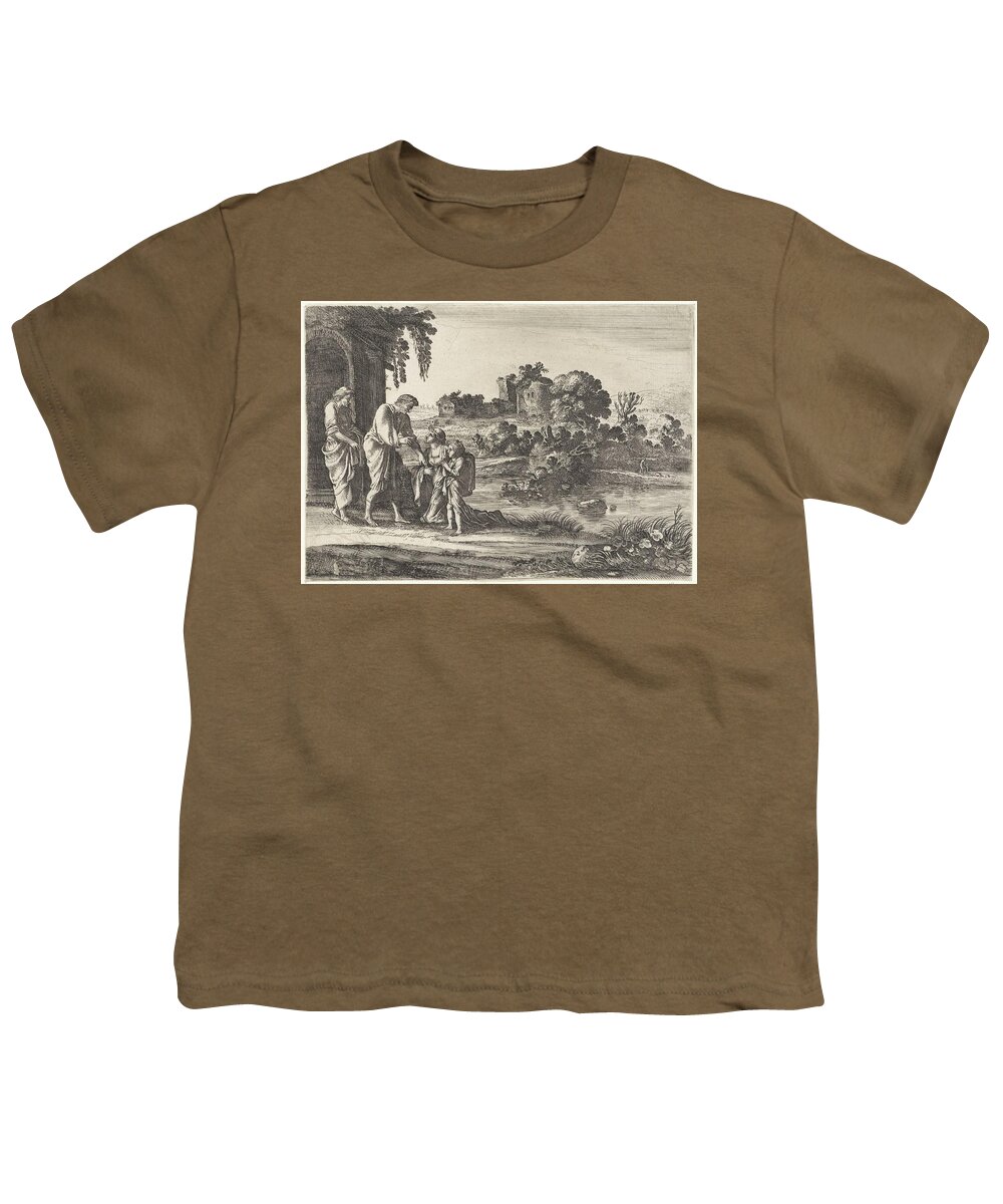 Man Youth T-Shirt featuring the painting The repudiation of Hagar, Moses van Uyttenbroeck, after 1646 - 1696 by Moses van Uyttenbroeck