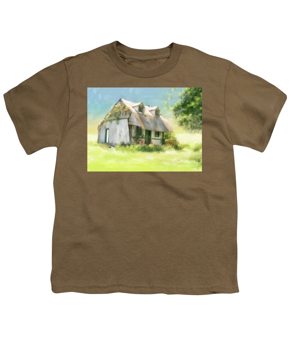 House Youth T-Shirt featuring the digital art The Summer Cottage by Lois Bryan