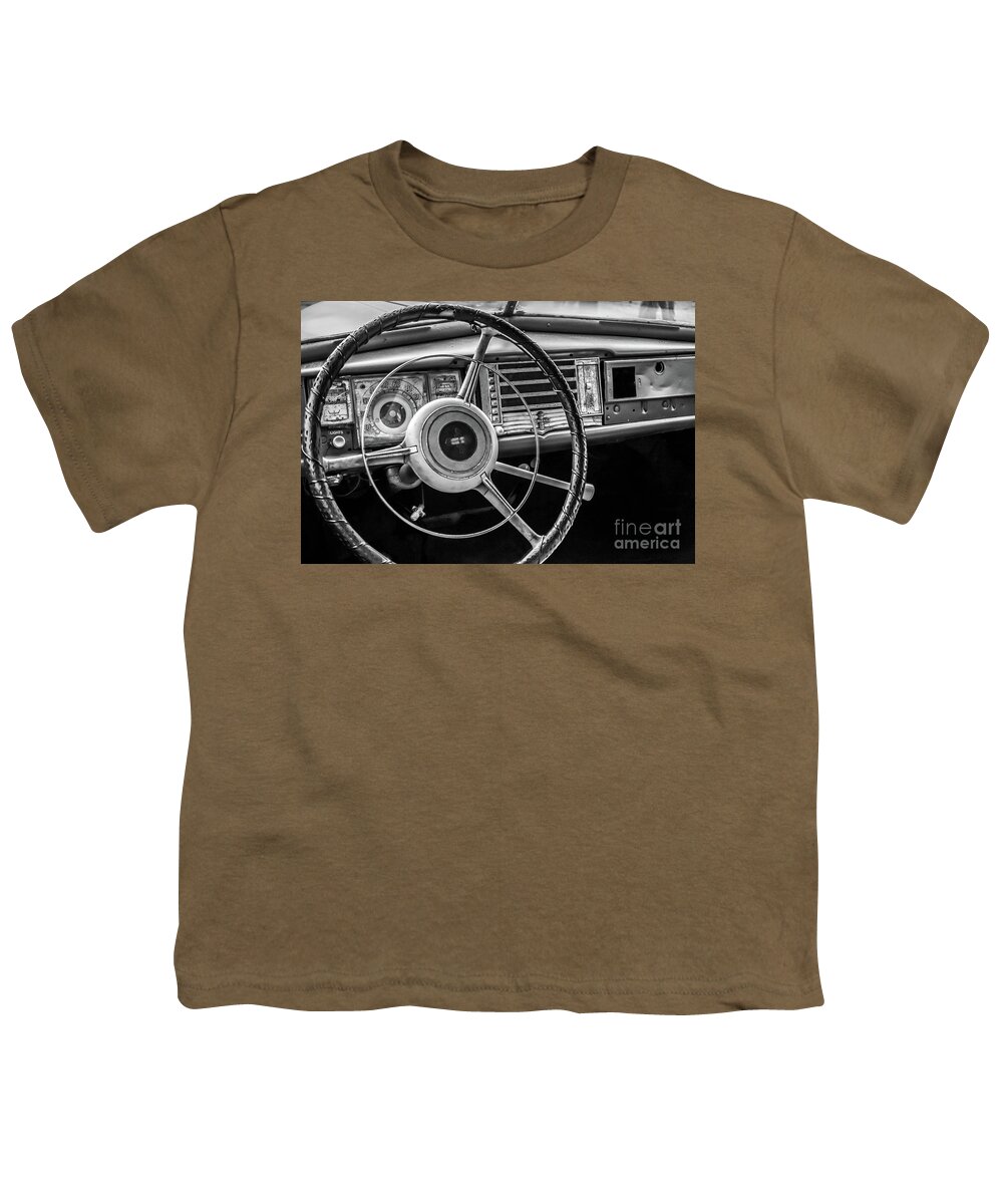 Interior Youth T-Shirt featuring the photograph Vintage Car Dashboard by Edward Fielding
