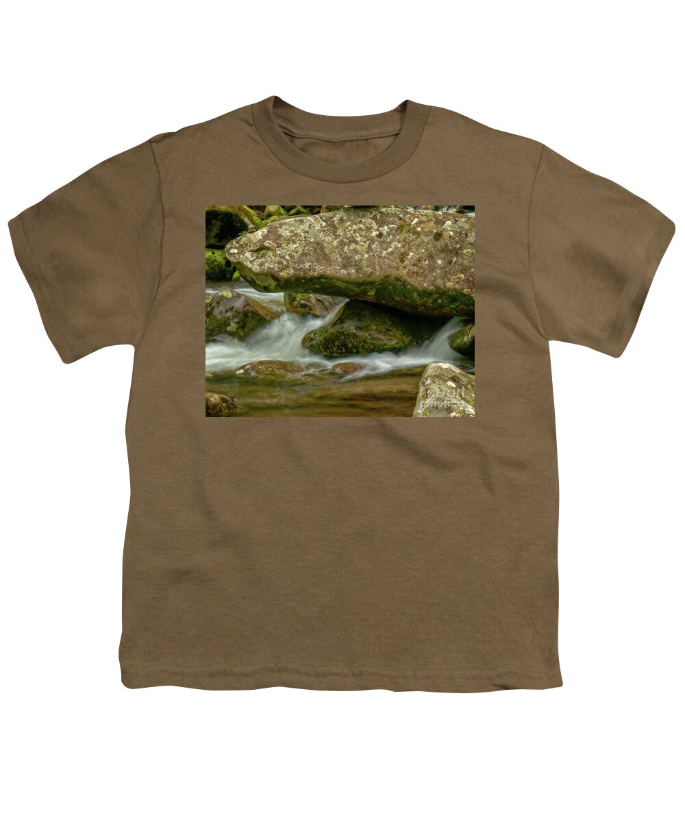 Big Creek Area Youth T-Shirt featuring the photograph Water and rocks by Izet Kapetanovic