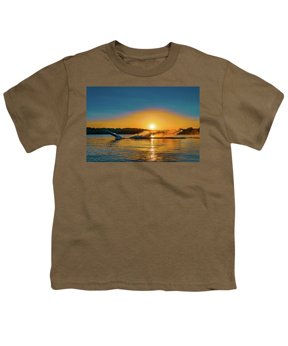 Action Youth T-Shirt featuring the photograph Wheelie on the Water by Robert FERD Frank
