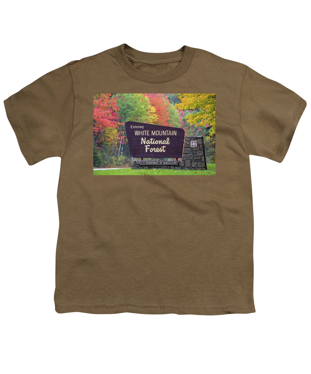 Sign Youth T-Shirt featuring the photograph White Mountain National Forest by White Mountain Images
