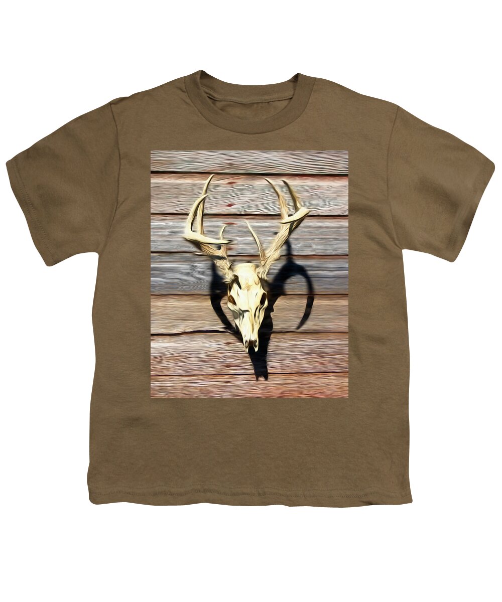 Kansas Youth T-Shirt featuring the photograph White-tail Deer 005 by Rob Graham
