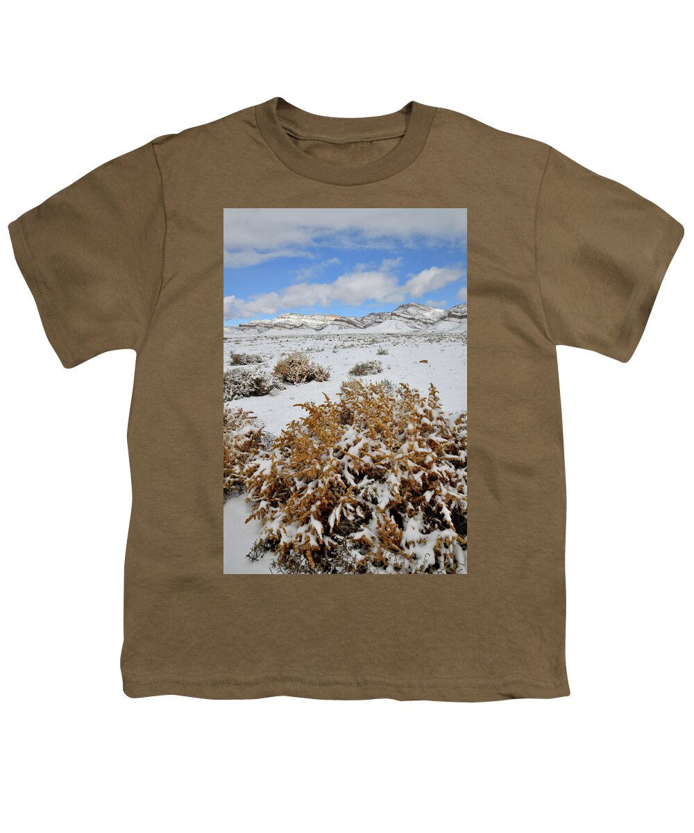 Book Cliffs Youth T-Shirt featuring the photograph Winter Scene at Book Cliffs by Ray Mathis