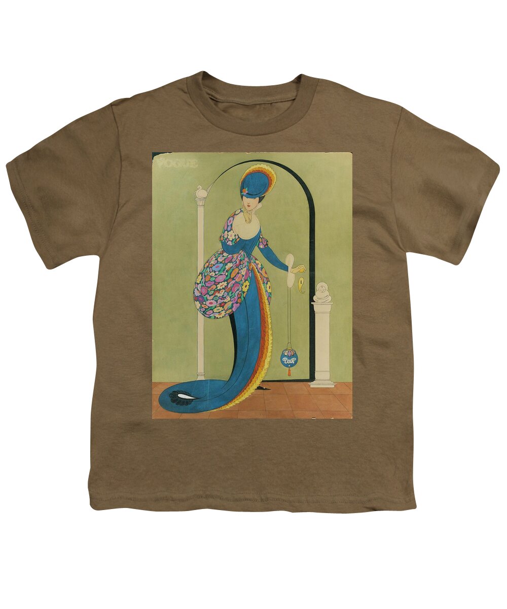 #new2022vogue Youth T-Shirt featuring the painting Women Opening A Green Door by George Wolfe Plank