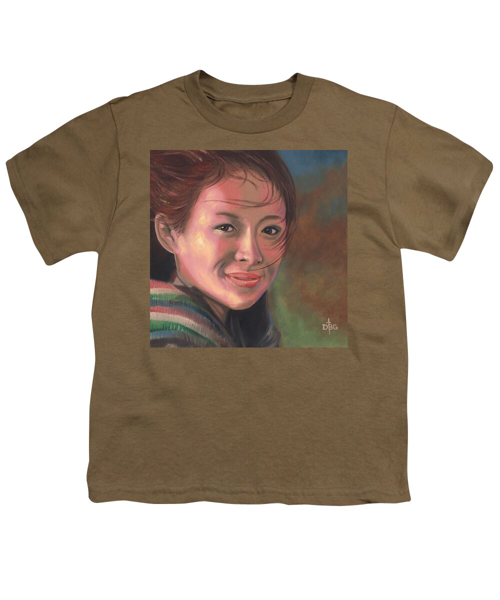 Zhang Ziyi Youth T-Shirt featuring the painting Zhang Ziyi by David Bader