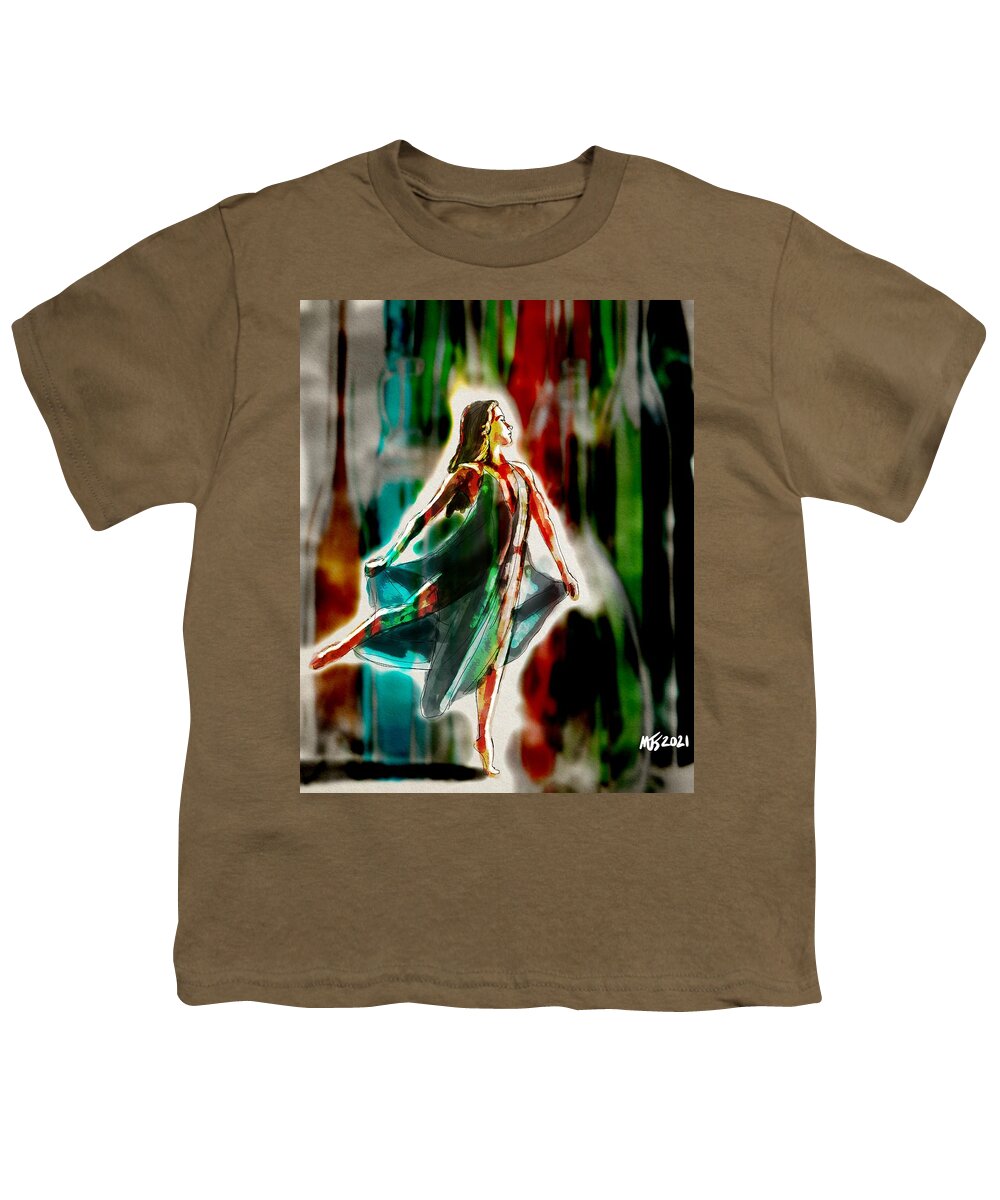 Dancer Youth T-Shirt featuring the digital art Dancing In The Dark #1 by Michael Kallstrom