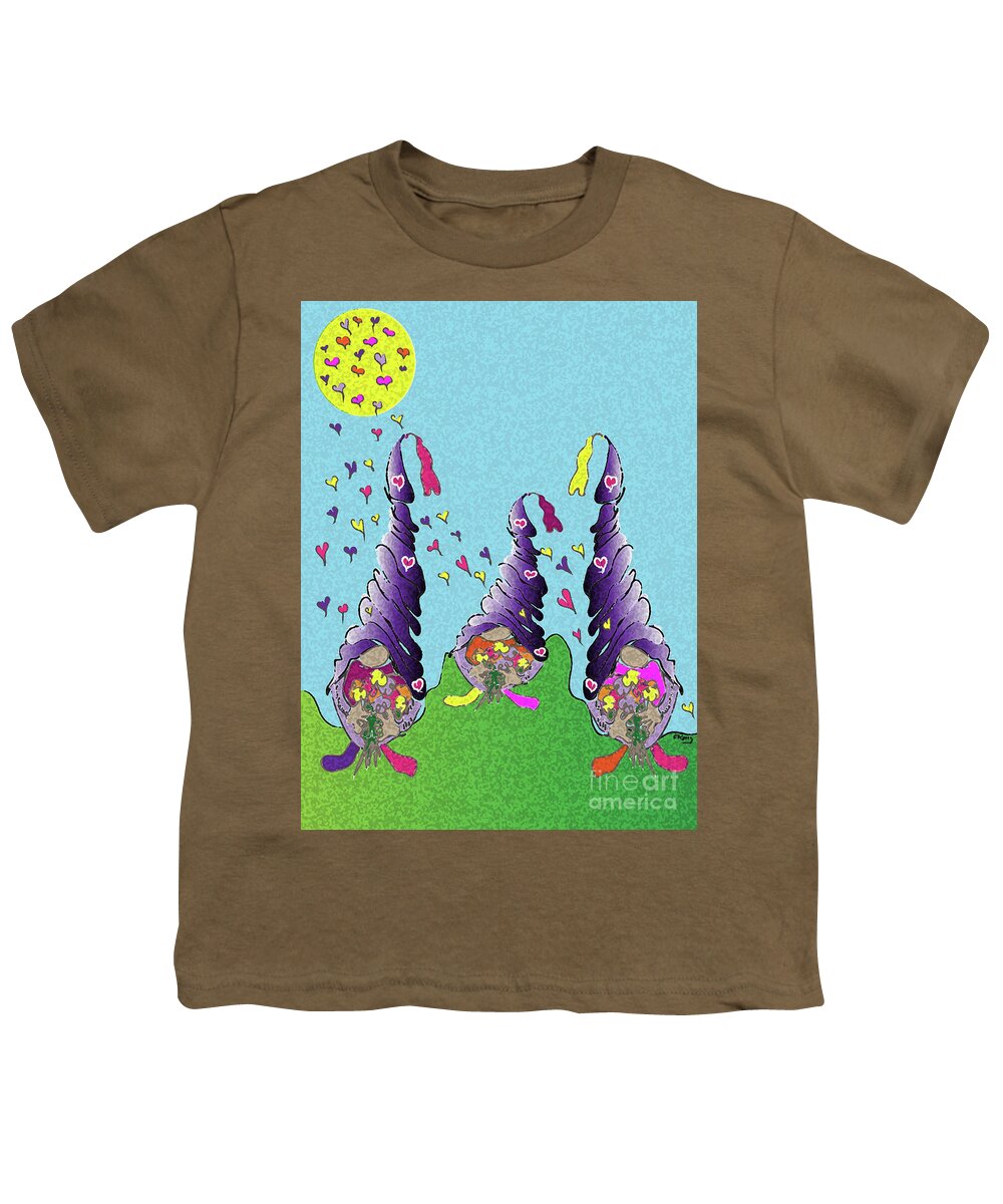 Gnomes Youth T-Shirt featuring the digital art Gnoming 4 U #1 by Eileen Kelly