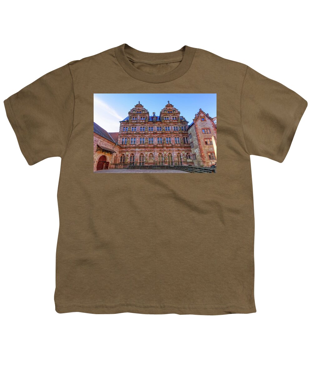 Castle Youth T-Shirt featuring the photograph Interiror architecture of Heidelberg ruin castle, Germany #1 by Elenarts - Elena Duvernay photo
