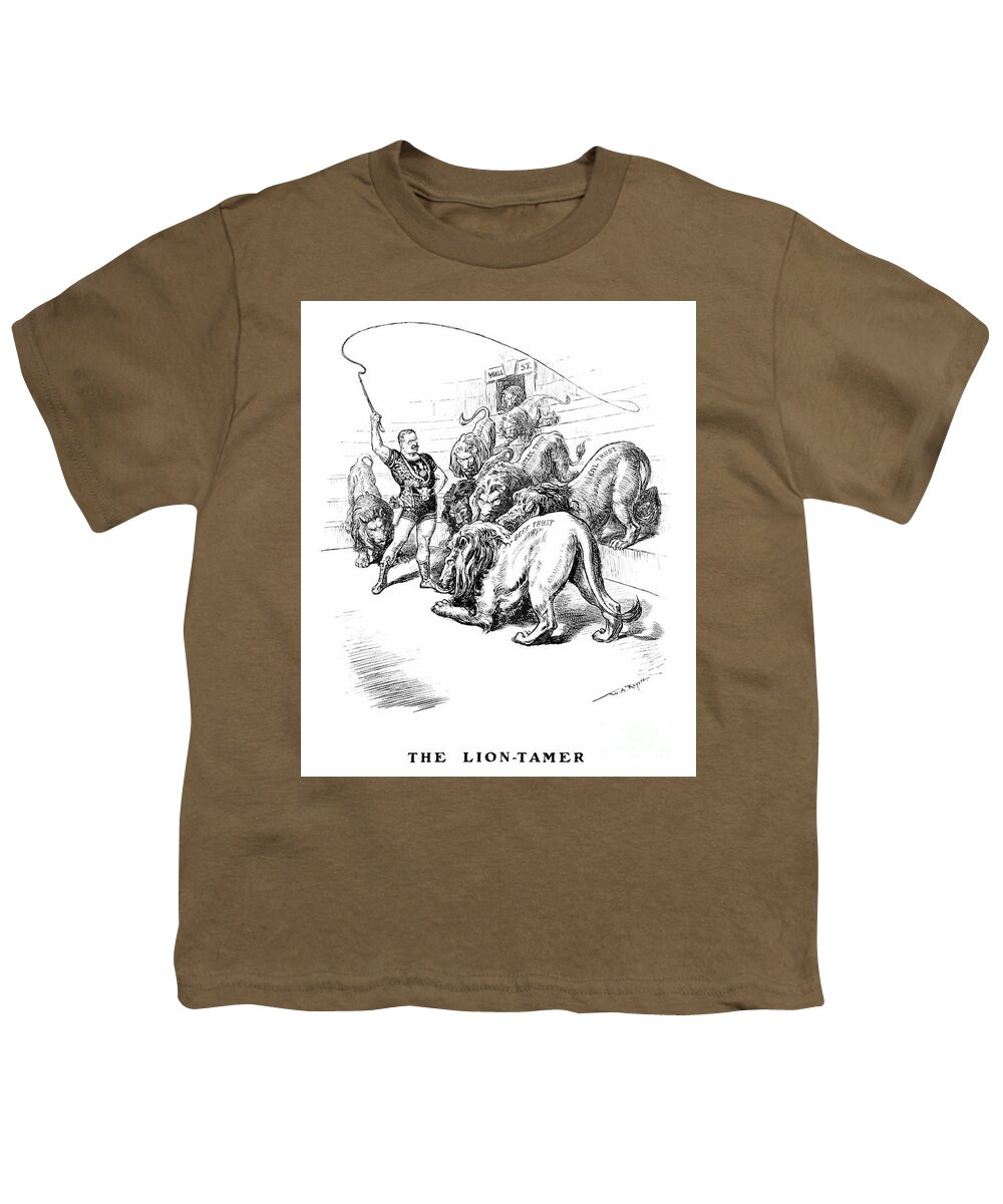 1904 Youth T-Shirt featuring the drawing Roosevelt Cartoon, 1904 #1 by William Allen Rogers