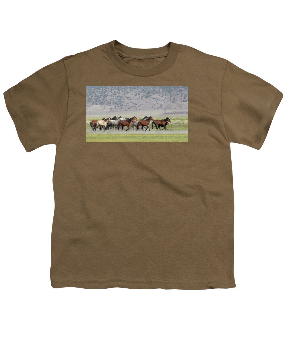 Horses Youth T-Shirt featuring the photograph Running Wild #2 by Cheryl Strahl