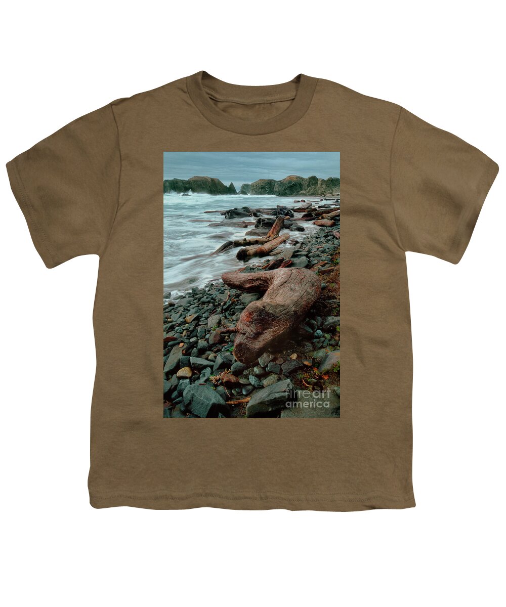 Dave Welling Youth T-Shirt featuring the photograph Storm Surf Bandon Beach Oregon by Dave Welling