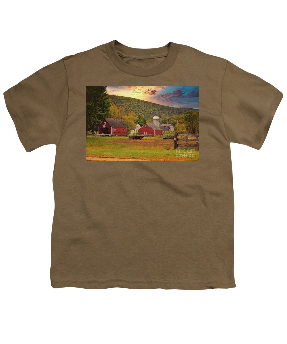 Country Youth T-Shirt featuring the photograph The Old Red Barn #1 by Kathy Baccari