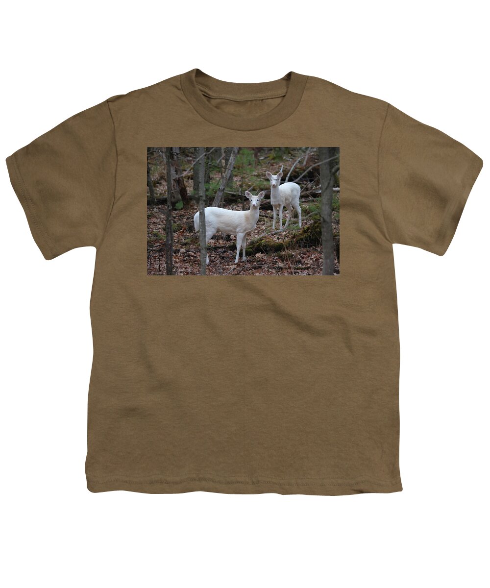 Whitetail Deer Youth T-Shirt featuring the photograph White Deer #12 by Brook Burling