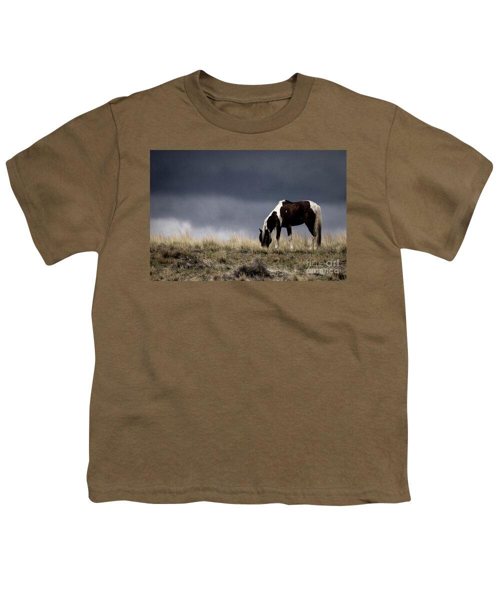 Mustangs Youth T-Shirt featuring the photograph Wild Horses #14 by Julie Argyle