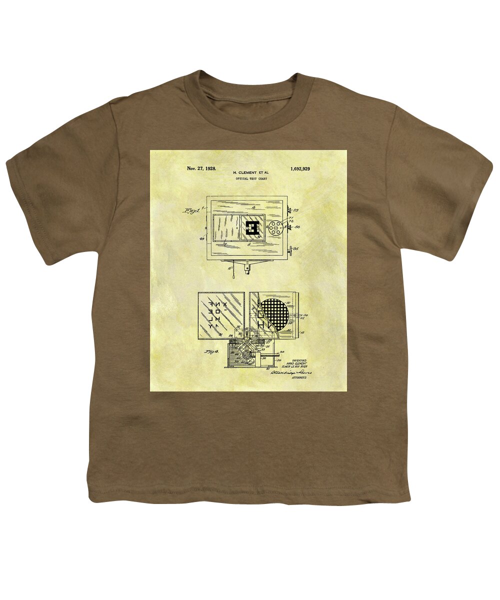 1928 Optical Test Chart Patent Youth T-Shirt featuring the drawing 1928 Optical Test Chart Patent by Dan Sproul