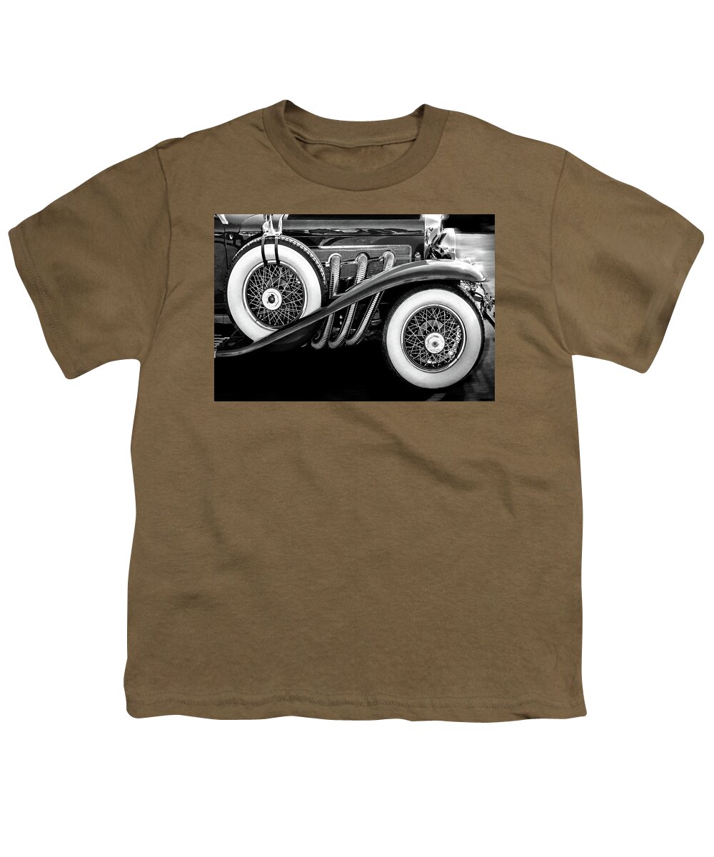 Car Photography Youth T-Shirt featuring the photograph 1932 Duesenberg Convertable by Jerry Cowart