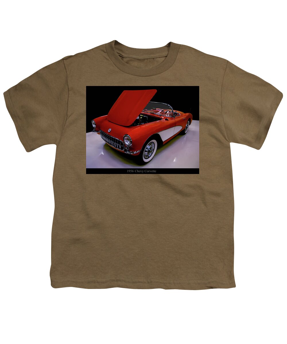 1956 Corvette Youth T-Shirt featuring the photograph 1956 Chevy Corvette by Flees Photos