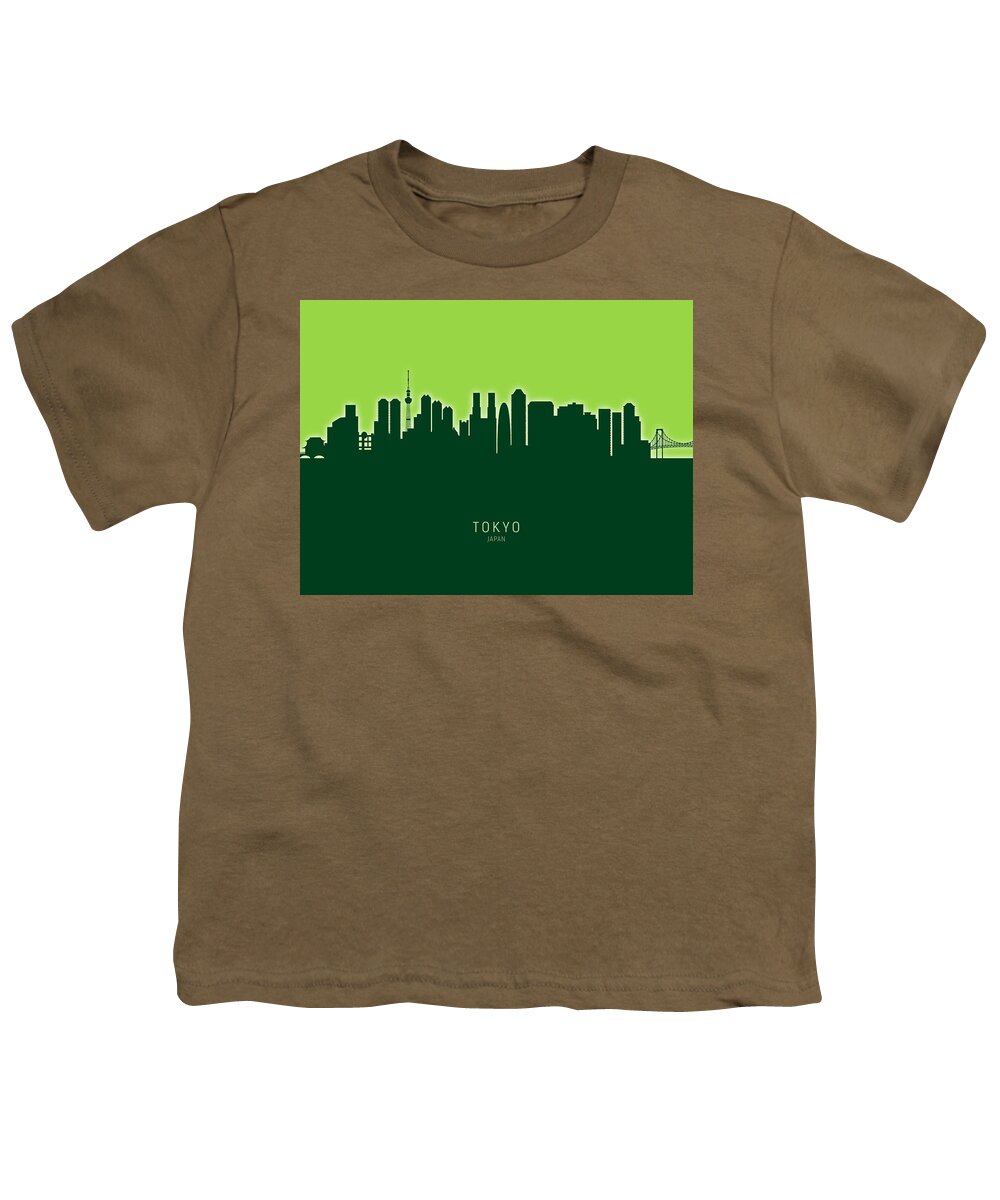 Tokyo Youth T-Shirt featuring the digital art Tokyo Japan Skyline #35 by Michael Tompsett