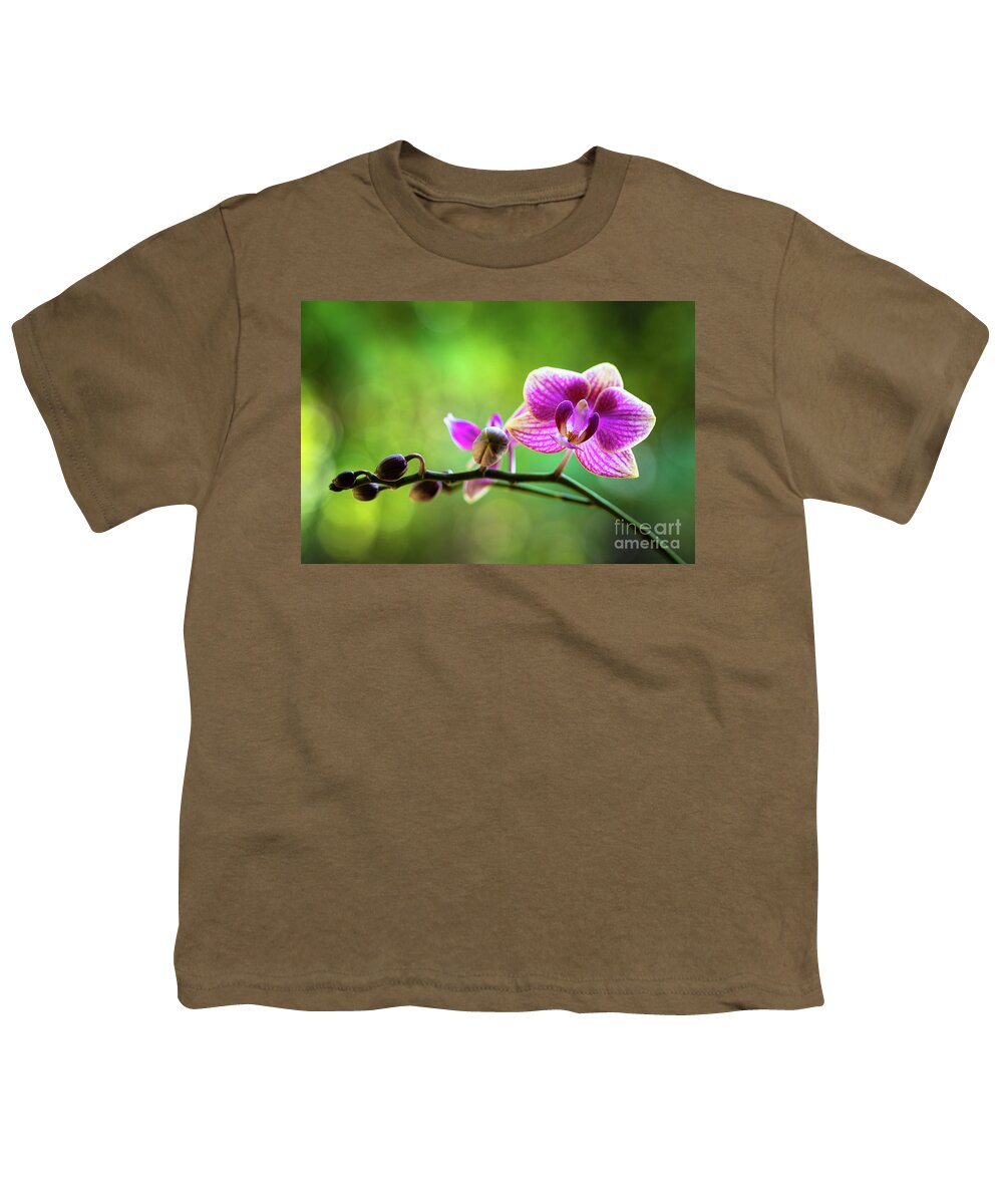 Background Youth T-Shirt featuring the photograph Purple Orchid Flower #8 by Raul Rodriguez