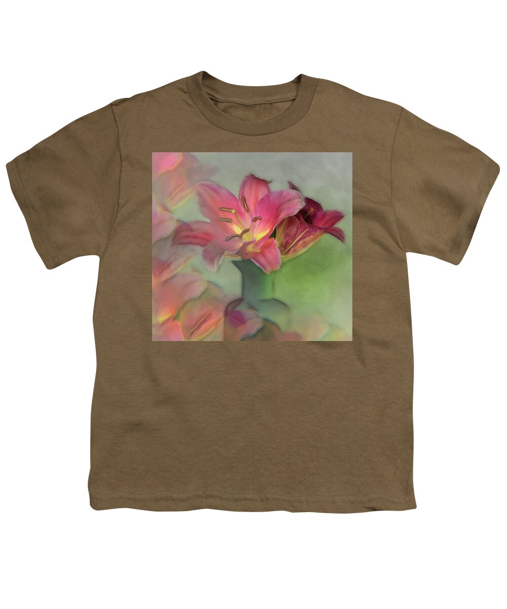 Lilies Youth T-Shirt featuring the photograph A Curtain Of Star Gaze Lilies by Sylvia Goldkranz