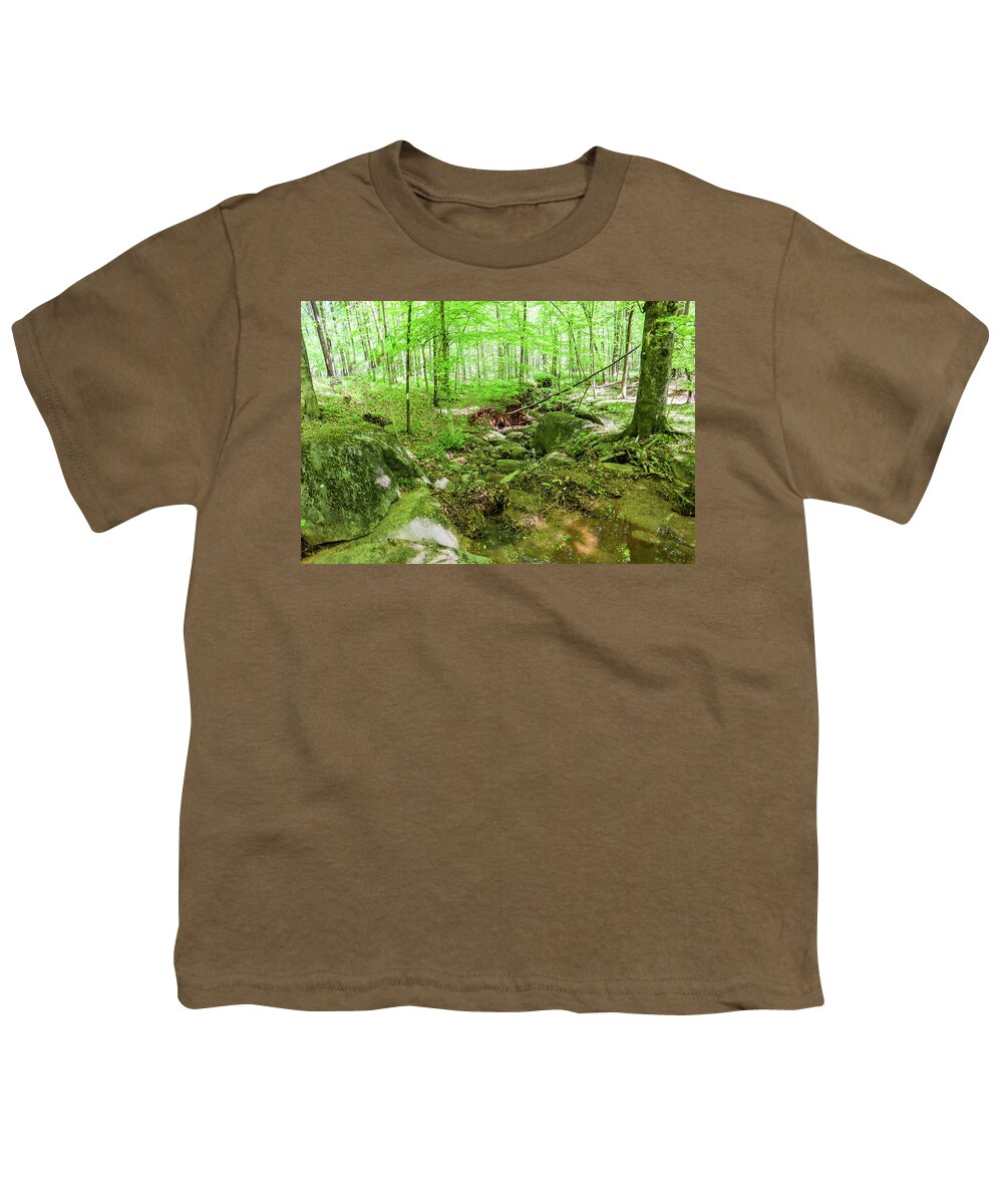 Piedmont National Wildlife Refuge Youth T-Shirt featuring the photograph A Green Forest Interlude by Ed Williams