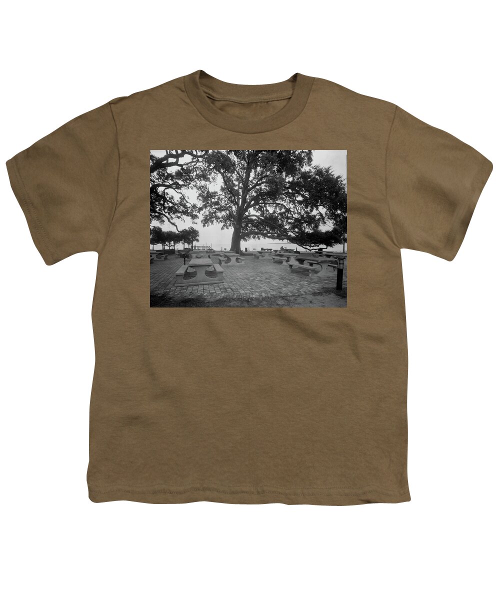 Atlantic Ocean Youth T-Shirt featuring the photograph A man and his dog in Neptune Park by John Simmons