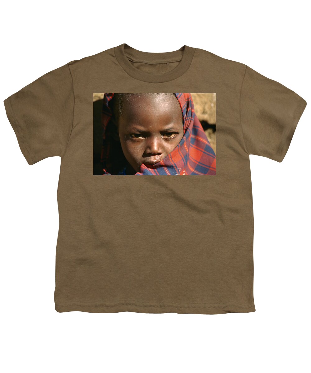 Africa Youth T-Shirt featuring the photograph A Masai Child by Bonnie Colgan