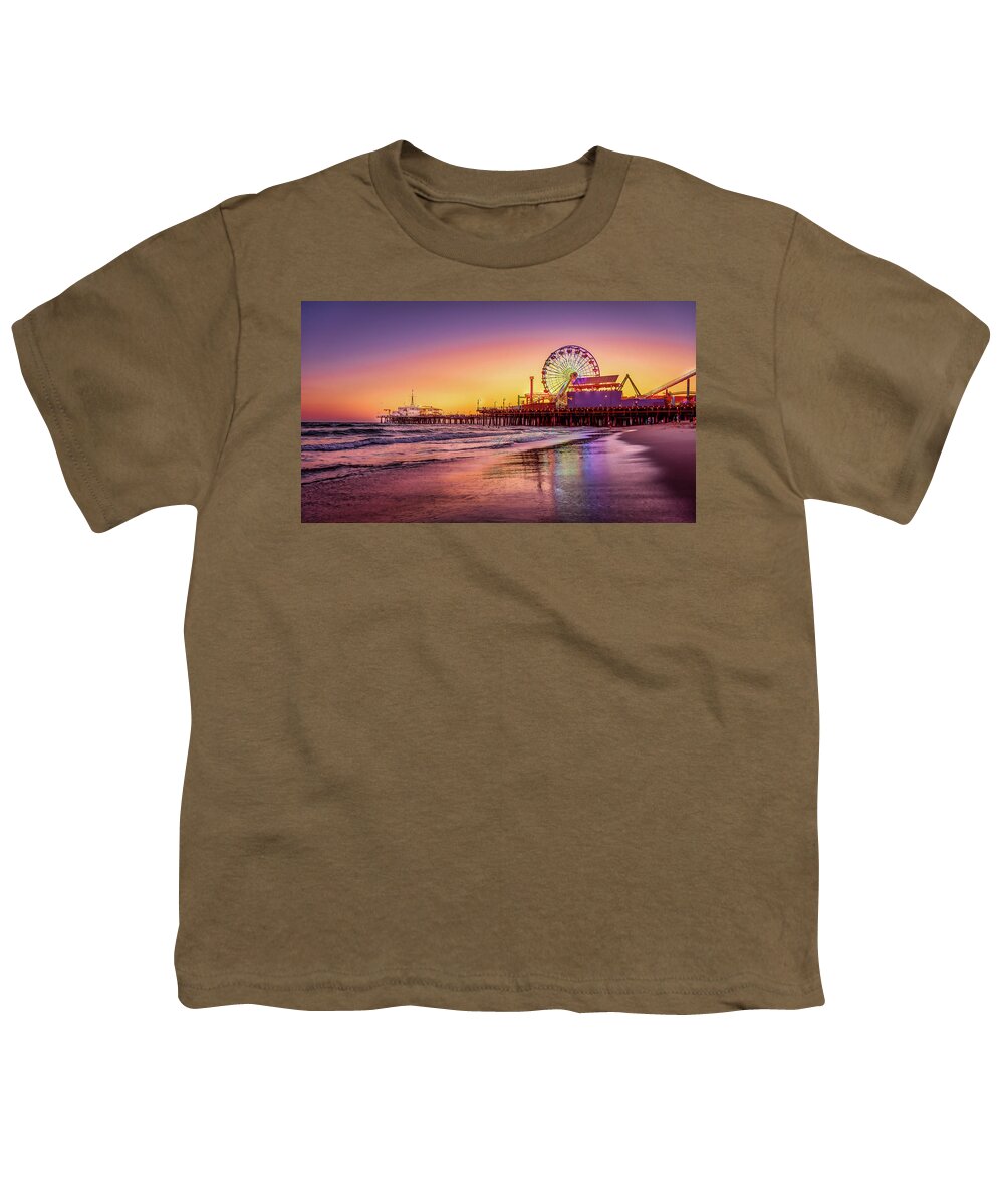 California Youth T-Shirt featuring the photograph A Peer at Santa Monica by Dee Potter