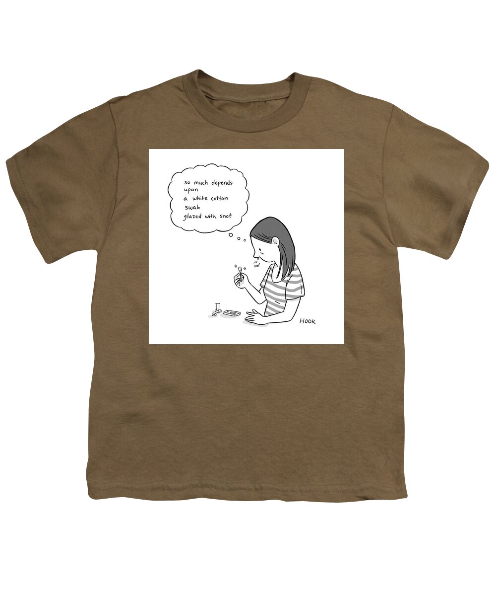 Captionless Youth T-Shirt featuring the drawing A White Cotton Swab by Leise Hook
