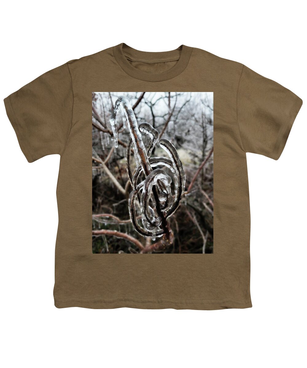 Ice Youth T-Shirt featuring the photograph Abstract Treble Clef in Ice by Ally White