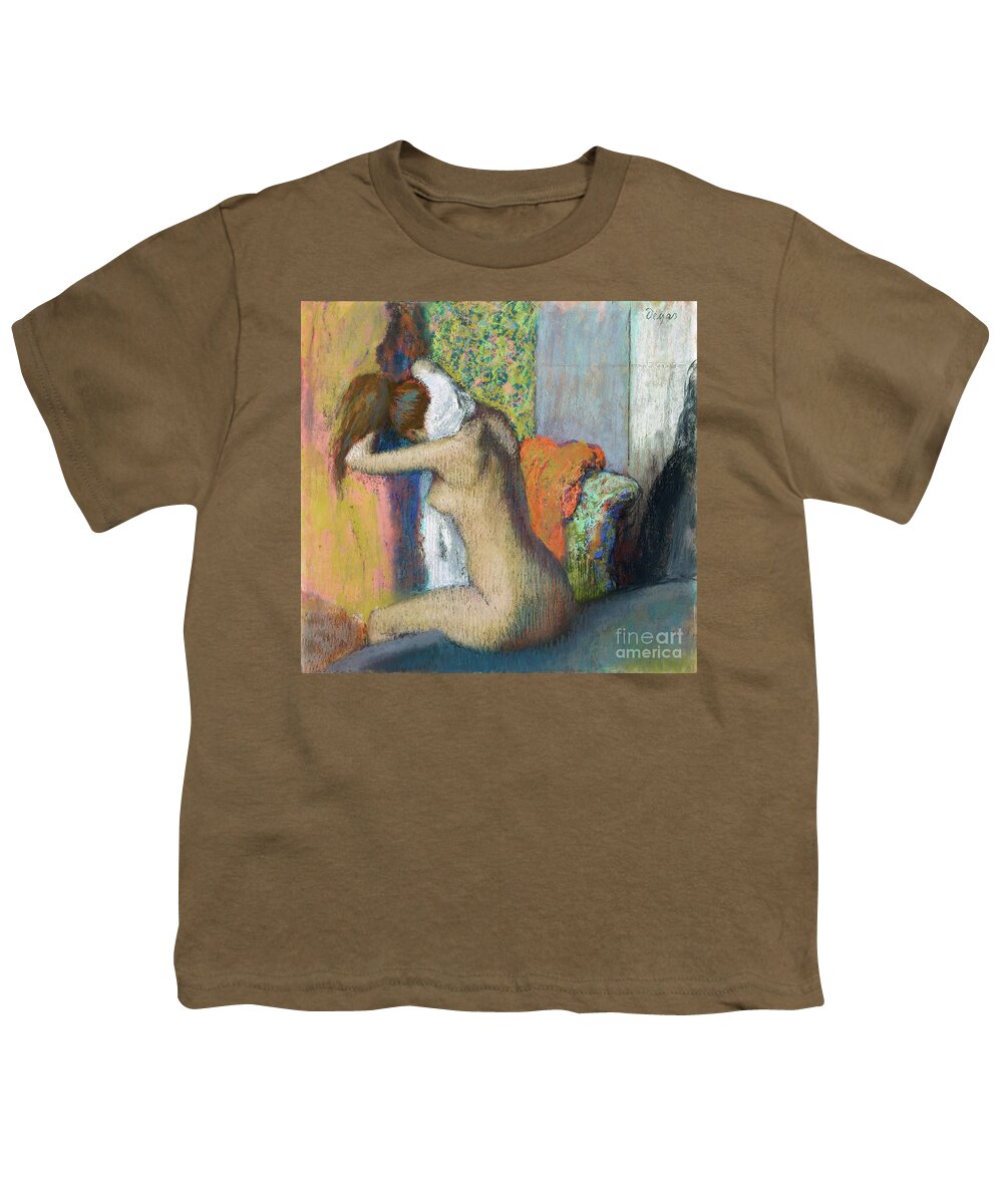 1898 Youth T-Shirt featuring the painting After The Bath, 1898 by Edgar Degas