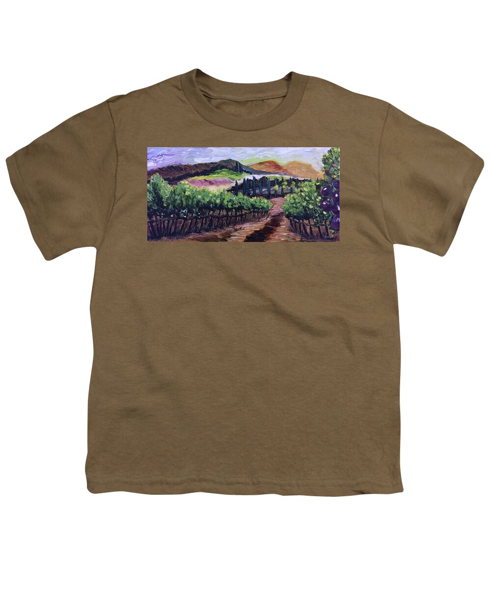 Landscape Youth T-Shirt featuring the painting Afternoon Vines by Roxy Rich