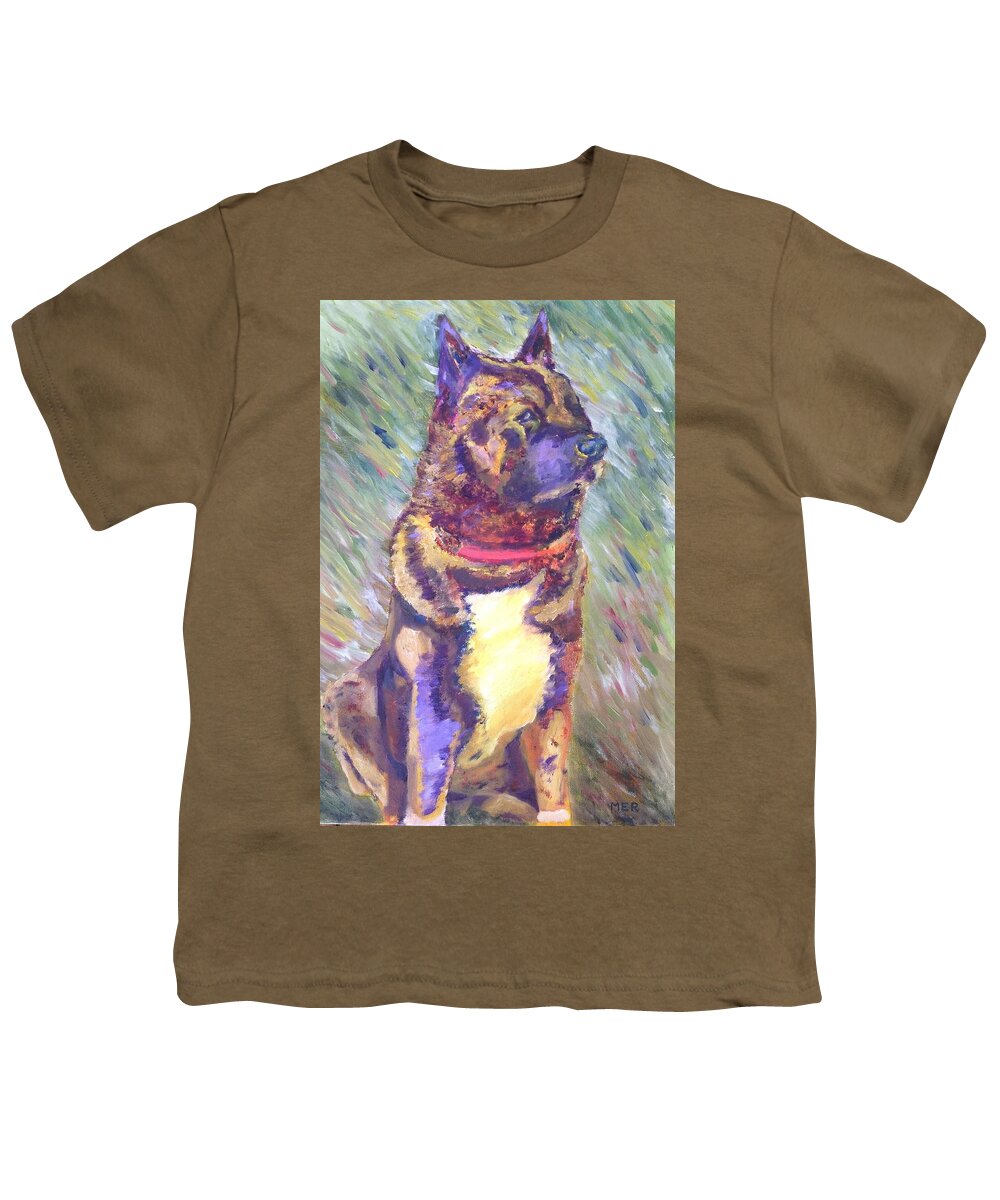 Dog Youth T-Shirt featuring the painting Akita by Michelle Robinson
