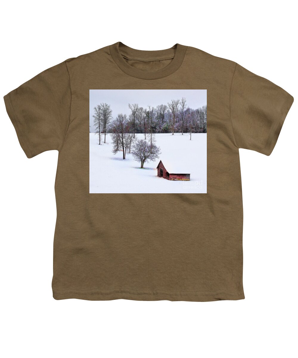 Snow Youth T-Shirt featuring the photograph All is calm... by Rick Lipscomb