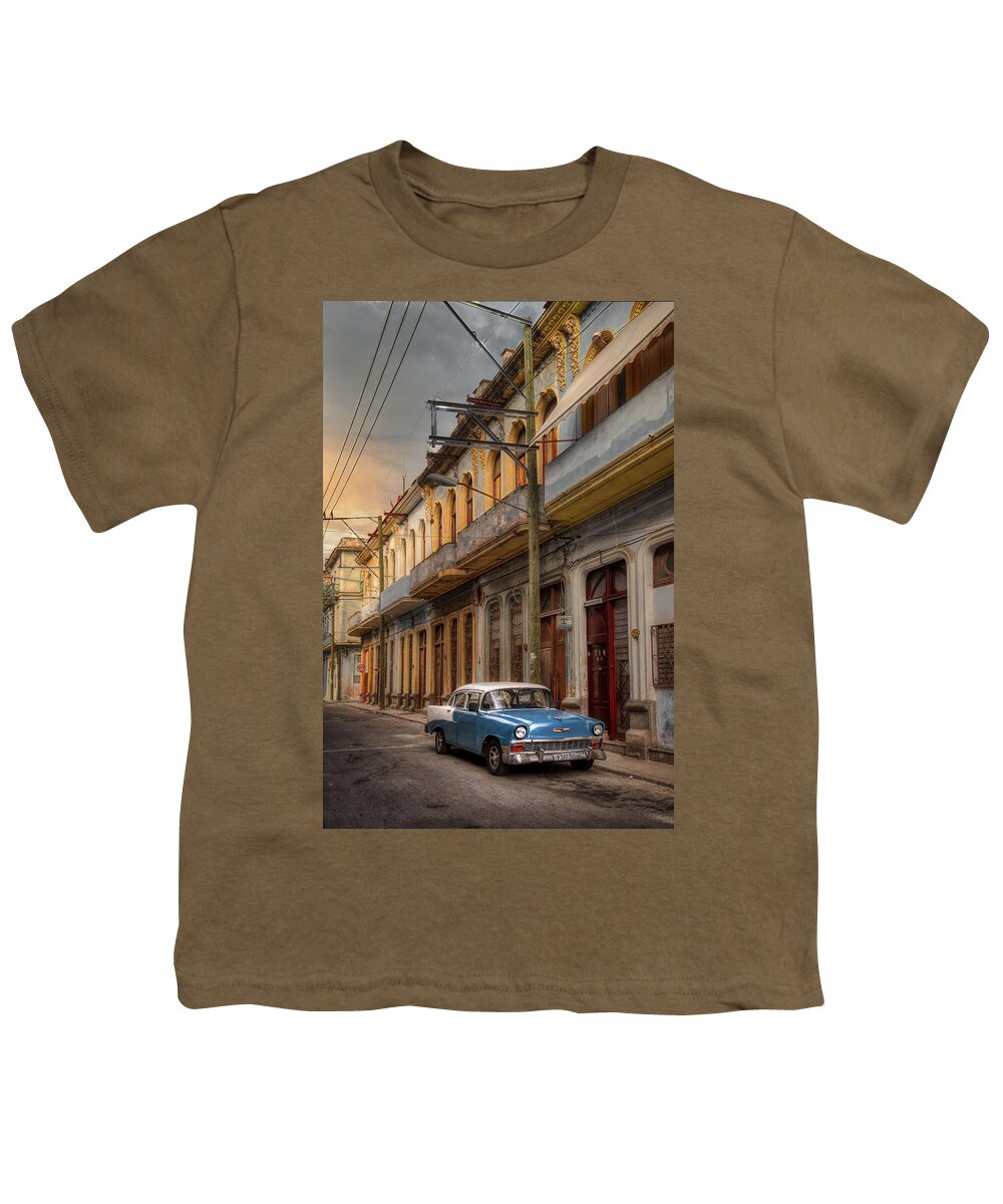 Chevy Youth T-Shirt featuring the photograph An Old Chevy in Salem Street by Micah Offman