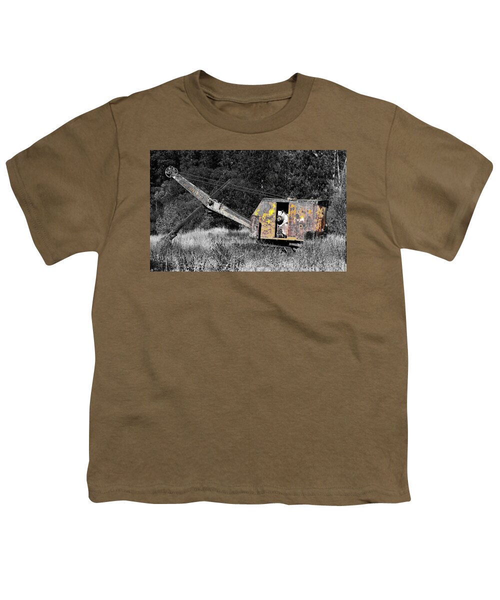  Youth T-Shirt featuring the digital art Antica Backhoe by Fred Loring