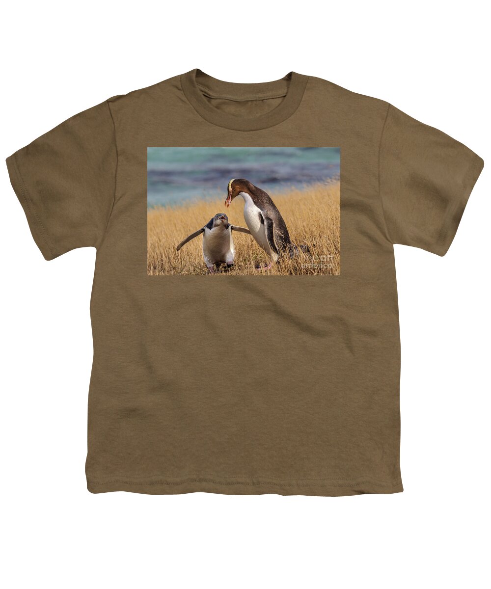 Penguin Youth T-Shirt featuring the photograph Anticipation by Werner Padarin